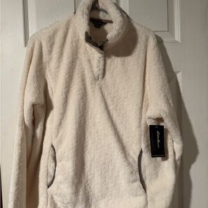 Eddie Bauer Cream Fleece Pullover Jacket